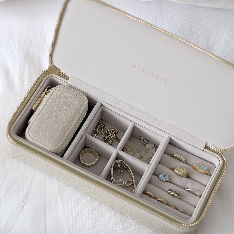 Stackers Large Zipped Travel Jewellery Box - Oatmeal