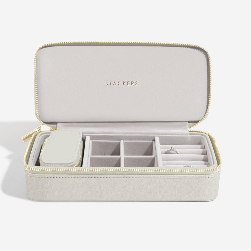 Stackers Large Zipped Travel Jewellery Box - Oatmeal