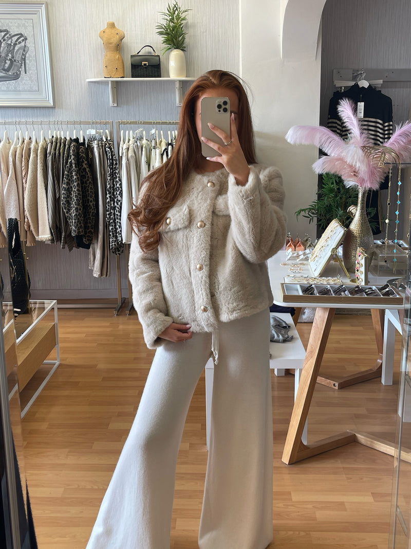 Beige Fur Jacket