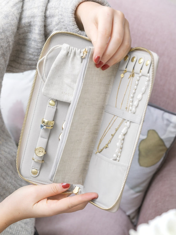 Stackers Jewellery Roll - Linen & Oatmeal