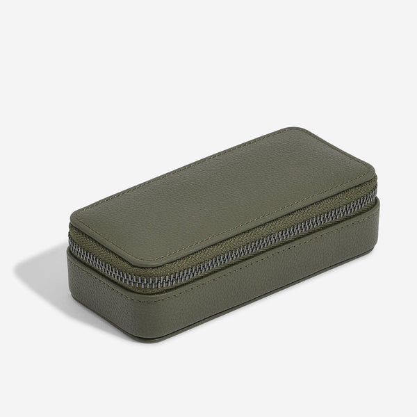 Stackers Medium Zipped Travel Jewellery Box - Dark Olive Green