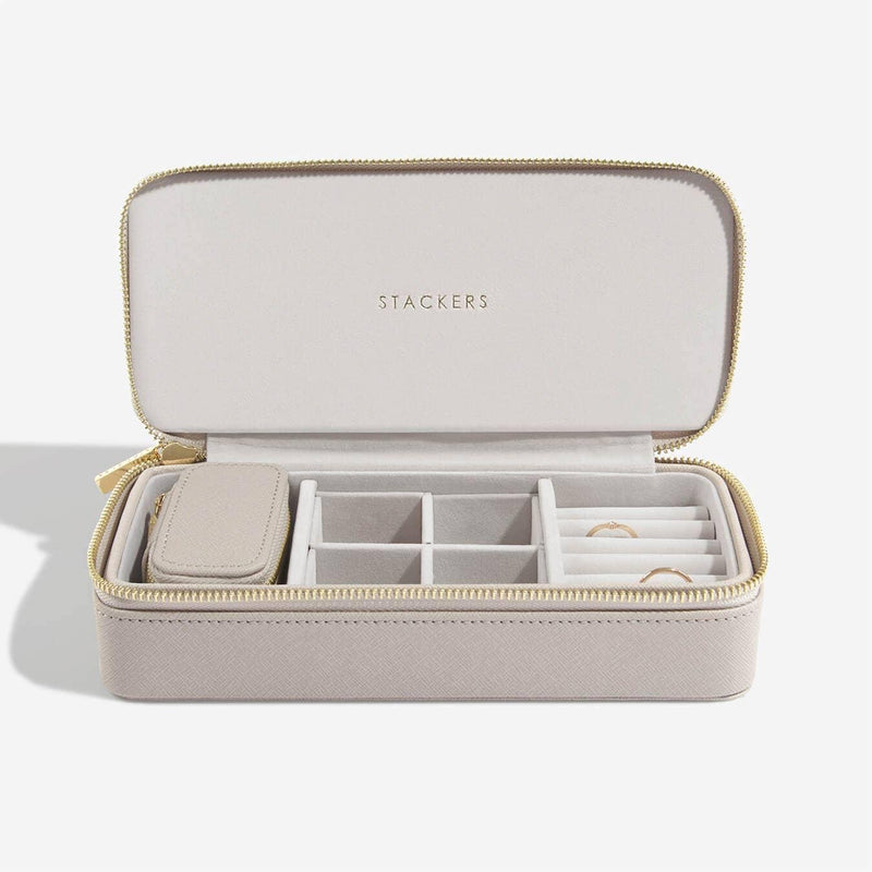 Stackers Large Zipped Travel Jewellery Box - Taupe